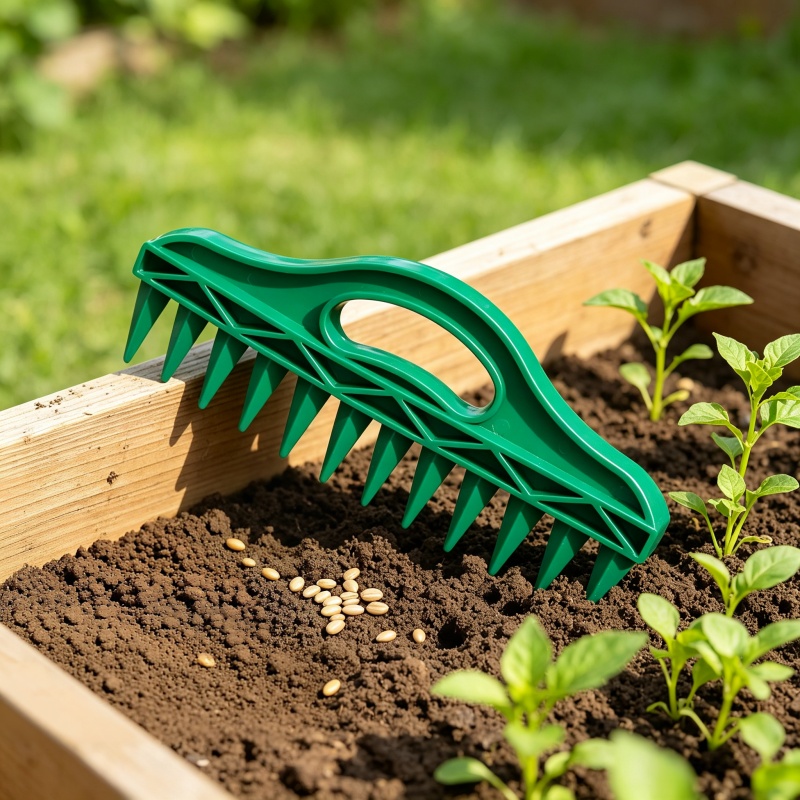 Gardening Tools Vegetables - เครื่องมือปลูกต้นไม้แบบใช้มือทำจากพลาสติก สำหรับเจาะรูในดินเพื่อหว่านเมล็ดพันธุ์ ปลูกผักและดอกไม้ อุปกรณ์ทำสวน