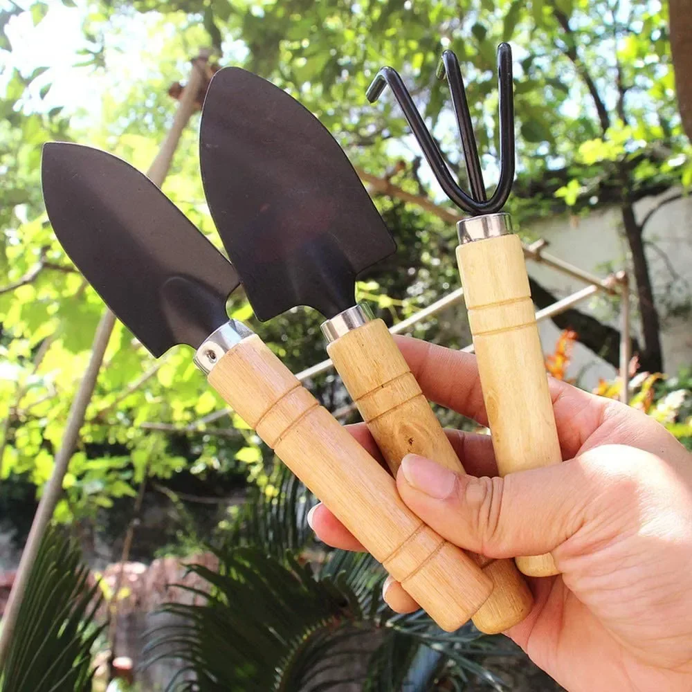 Gardening Tools Vegetables - ชุดเครื่องมือทำสวนขนาดเล็ก 3 ชิ้น/ชุด สำหรับดูแลต้นไม้ในร่ม ขุดดิน กำจัดวัชพืช