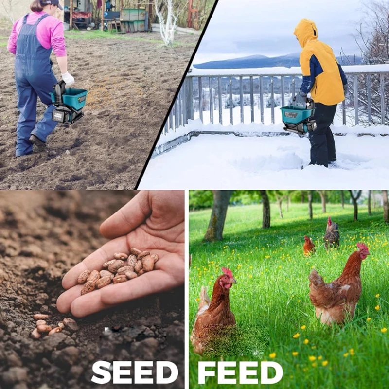 Gardening Tools Vegetables - เครื่องหว่านปุ๋ยอัตโนมัติ 3.3 ลิตร เครื่องหว่านปุ๋ยไฟฟ้าแบบมือถือ เครื่องหว่านเมล็ดหญ้า ผัก