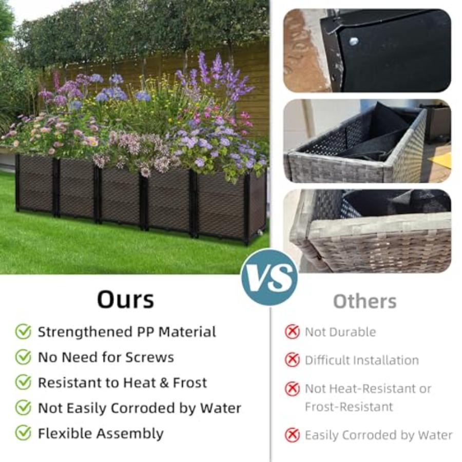 กล่องปลูกต้นไม้แบบยกสูงพร้อมระ - Self-Watering Planter บทวิจารณ์และราคา